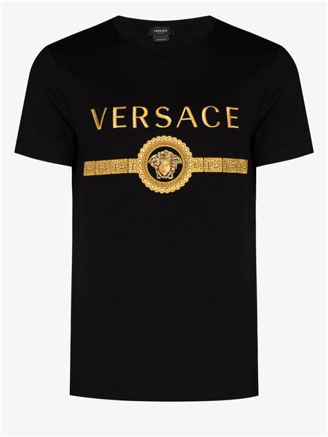 versace black shirt with logo|1st copy versace shirt men.